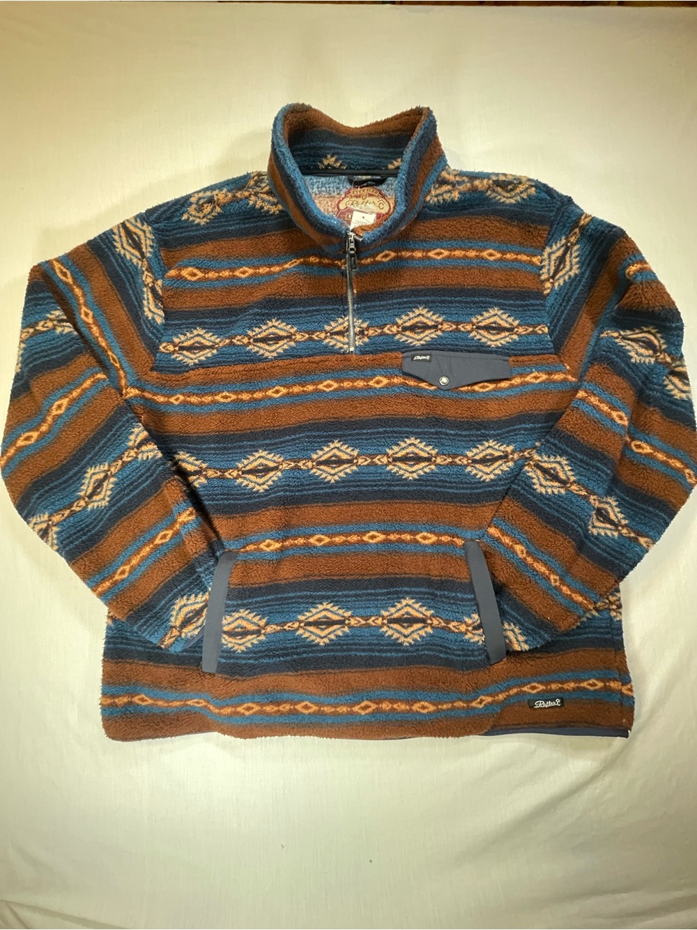 Rafter C Fleece Pullover Mens XXL Southwestern Aztec Quarter Zip Western Sweater